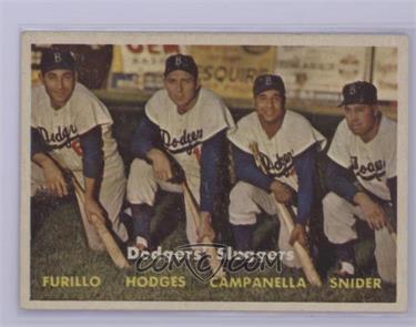 1957 Topps - [Base] #400 - Dodgers' Sluggers (Furillo, Hodges, Campanella, Snider) [COMC RCR Excellent]
