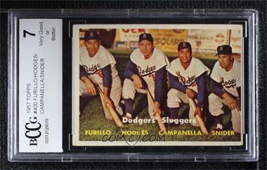 1957 Topps - [Base] #400 - Dodgers' Sluggers (Furillo, Hodges, Campanella, Snider) [BCCG 7 Very Good or Better]