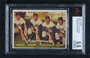 1957 Topps - [Base] #400 - Dodgers' Sluggers (Furillo, Hodges, Campanella, Snider) [BVG 5.5 EXCELLENT+]