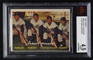 1957 Topps - [Base] #400 - Dodgers' Sluggers (Furillo, Hodges, Campanella, Snider) [BVG 4.5 VG‑EX+]