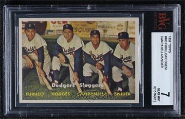 1957 Topps - [Base] #400 - Dodgers' Sluggers (Furillo, Hodges, Campanella, Snider) [BVG 7 NEAR MINT]
