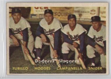 1957 Topps - [Base] #400 - Dodgers' Sluggers (Furillo, Hodges, Campanella, Snider) [Good to VG‑EX]