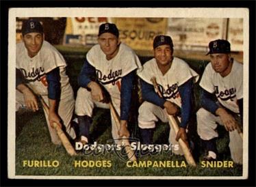 1957 Topps - [Base] #400 - Dodgers' Sluggers (Furillo, Hodges, Campanella, Snider) [VG]