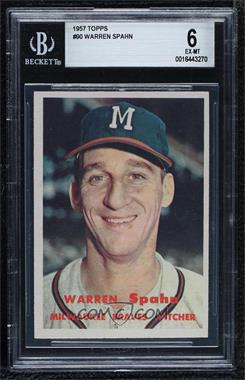 1957 Topps - [Base] #90 - Warren Spahn [BGS 6 EX‑MT]