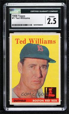 1958 Topps - [Base] #1 - Ted Williams [CGC 2.5 Good+]