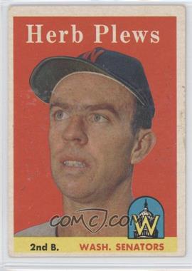 1958 Topps - [Base] #109 - Herb Plews [Good to VG‑EX]