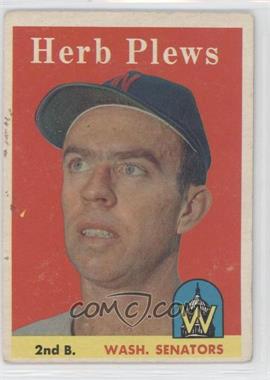 1958 Topps - [Base] #109 - Herb Plews [Good to VG‑EX]