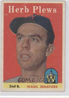 1958 Topps - [Base] #109 - Herb Plews [Good to VG‑EX]