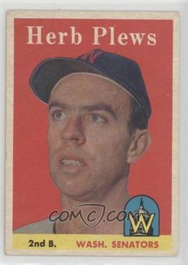 1958 Topps - [Base] #109 - Herb Plews [Good to VG‑EX]