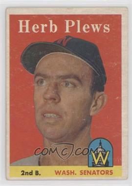 1958 Topps - [Base] #109 - Herb Plews [Good to VG‑EX]