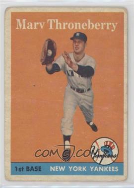 1958 Topps - [Base] #175 - Marv Throneberry [Poor to Fair]
