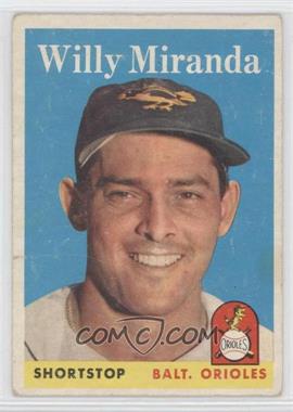 1958 Topps - [Base] #179 - Willy Miranda [Good to VG‑EX]