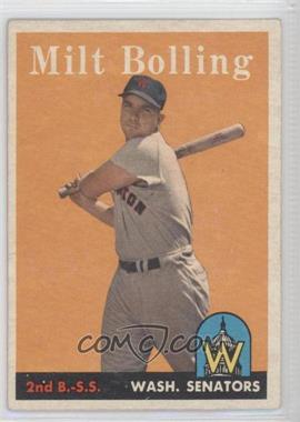 1958 Topps - [Base] #188 - Milt Bolling (Photo is Lou Berberet)