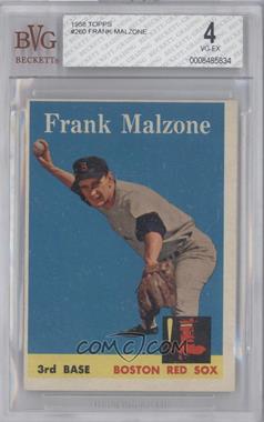 1958 Topps - [Base] #260 - Frank Malzone [BVG 4 VG‑EX]