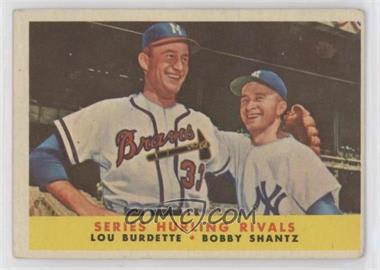 1958 Topps - [Base] #289 - Series Hurling Rivals (Lou Burdette, Bobby Shantz)