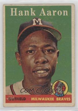 1958 Topps - [Base] #30.1 - Hank Aaron (Player Name in White) [Good to VG‑EX]