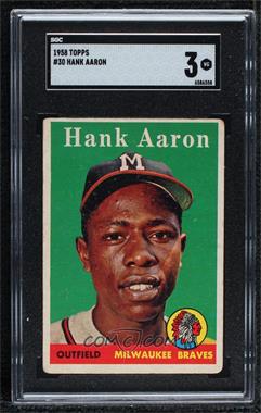 1958 Topps - [Base] #30.1 - Hank Aaron (Player Name in White) [SGC 3 VG]