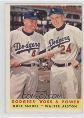 1958 Topps - [Base] #314 - Dodgers' Boss & Power (Duke Snider, Walter Alston)