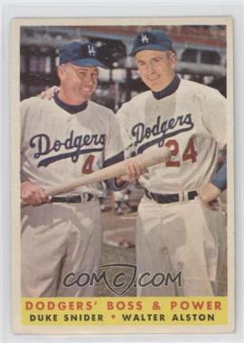 1958 Topps - [Base] #314 - Dodgers' Boss & Power (Duke Snider, Walter Alston)