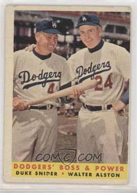 1958 Topps - [Base] #314 - Dodgers' Boss & Power (Duke Snider, Walter Alston)