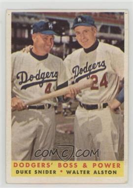 1958 Topps - [Base] #314 - Dodgers' Boss & Power (Duke Snider, Walter Alston)