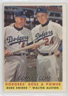 1958 Topps - [Base] #314 - Dodgers' Boss & Power (Duke Snider, Walter Alston)