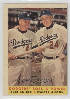 1958 Topps - [Base] #314 - Dodgers' Boss & Power (Duke Snider, Walter Alston)