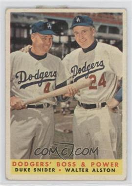 1958 Topps - [Base] #314 - Dodgers' Boss & Power (Duke Snider, Walter Alston) [Good to VG‑EX]