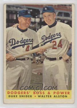 1958 Topps - [Base] #314 - Dodgers' Boss & Power (Duke Snider, Walter Alston)