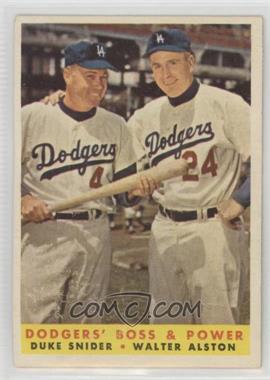 1958 Topps - [Base] #314 - Dodgers' Boss & Power (Duke Snider, Walter Alston)