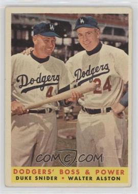 1958 Topps - [Base] #314 - Dodgers' Boss & Power (Duke Snider, Walter Alston)