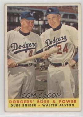 1958 Topps - [Base] #314 - Dodgers' Boss & Power (Duke Snider, Walter Alston)