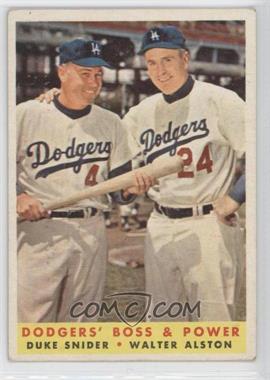 1958 Topps - [Base] #314 - Dodgers' Boss & Power (Duke Snider, Walter Alston) [Good to VG‑EX]