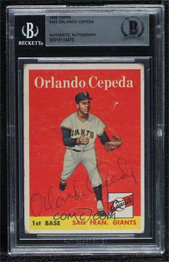 1958 Topps - [Base] #343 - Orlando Cepeda [BAS BGS Authentic]