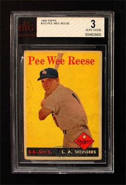 1958 Topps - [Base] #375 - Pee Wee Reese [BVG 3 VERY GOOD]