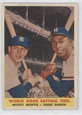 1958 Topps - [Base] #418 - World Series Batting Foes (Mickey Mantle, Hank Aaron)