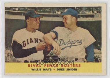 1958 Topps - [Base] #436 - Rival Fence Busters (Willie Mays, Duke Snider) [Good to VG‑EX]