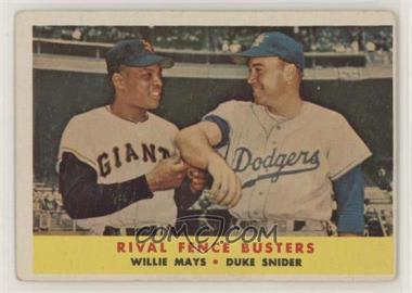 1958 Topps - [Base] #436 - Rival Fence Busters (Willie Mays, Duke Snider) [Good to VG‑EX]