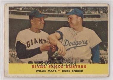 1958 Topps - [Base] #436 - Rival Fence Busters (Willie Mays, Duke Snider) [Good to VG‑EX]