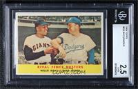 Rival Fence Busters (Willie Mays, Duke Snider) [BGS 2.5 G‑VG]