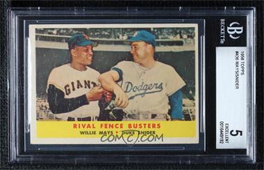 1958 Topps - [Base] #436 - Rival Fence Busters (Willie Mays, Duke Snider) [BGS 5 EXCELLENT]
