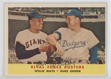 1958 Topps - [Base] #436 - Rival Fence Busters (Willie Mays, Duke Snider)