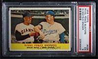 Rival Fence Busters (Willie Mays, Duke Snider) [PSA 5 EX]
