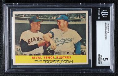 1958 Topps - [Base] #436 - Rival Fence Busters (Willie Mays, Duke Snider) [BGS 5 EXCELLENT]