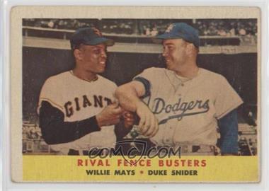 1958 Topps - [Base] #436 - Rival Fence Busters (Willie Mays, Duke Snider)