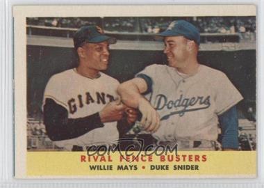 1958 Topps - [Base] #436 - Rival Fence Busters (Willie Mays, Duke Snider) [Noted]