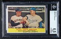 Rival Fence Busters (Willie Mays, Duke Snider) [BGS 6.5 EX‑MT+]