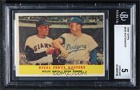 Rival Fence Busters (Willie Mays, Duke Snider) [BGS 5 EXCELLENT]