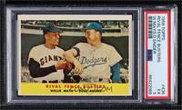 Rival Fence Busters (Willie Mays, Duke Snider) [PSA 5 EX]