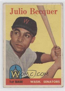 1958 Topps - [Base] #458 - Julio Becquer [Good to VG‑EX]